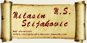 Milašin Stijaković vizit kartica